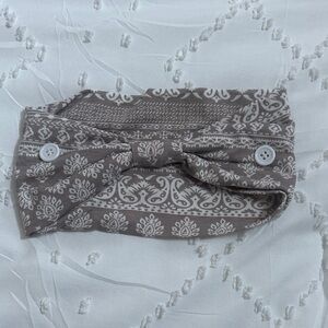 Grey and White Patterned Headband
